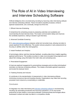The Role of AI in Video Interviewing and Interview Scheduling Software
