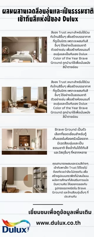 ผสมผสานเฉดสีอบอุ่นและเป็นธรรมชาติเข้ากับสีแห่งปีของ Dulux