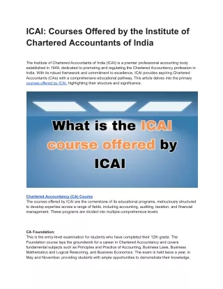 What is the ICAI course offered by ICAI
