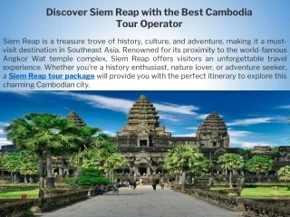 Discover Siem Reap with the Best Cambodia Tour Operator