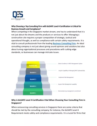 Why Choosing a Top Consulting Firm with bizSAFE Level 4 Certification is Critical for Business Growth and Compliance