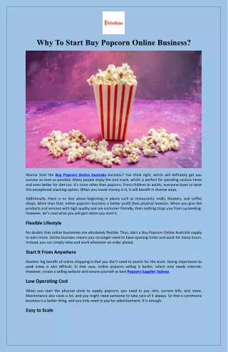 Why To Start Buy Popcorn Online Business