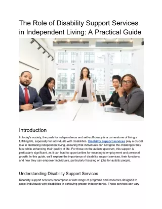 the role of disability support services