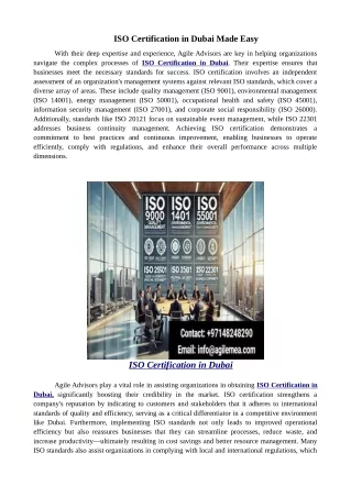 ISO Certification in Dubai Made Easy