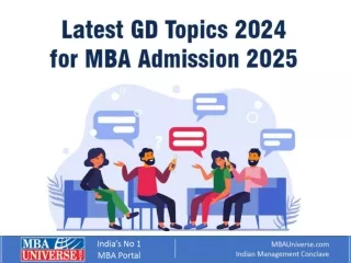 GD Topics for MBA Admission Read Latest Topics 2024-25 with Answers