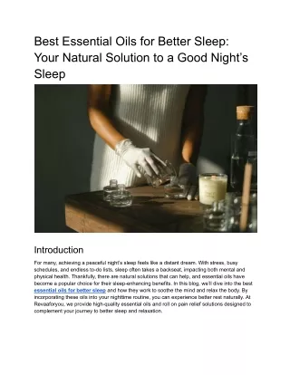Best Essential Oils for Better Sleep_ Your Natural Solution to a Good Night’s Sleep