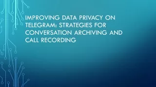 improving data privacy on telegram strategies