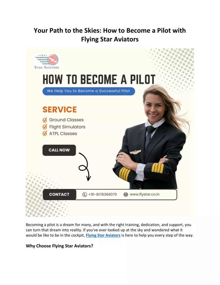 your path to the skies how to become a pilot with