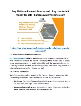 Buy Platinum Rewards Mastercard Buy counterfeit money for sale - hartogcounterfeitnotes