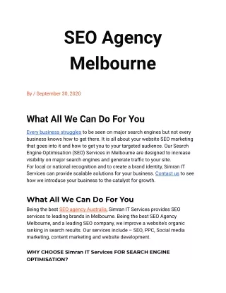 seo agency melbourne