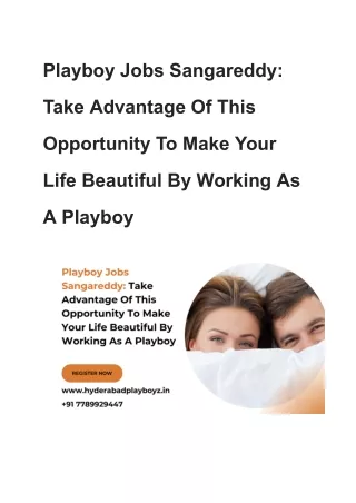 Playboy Jobs Sangareddy_ Take Advantage Of This Opportunity To Make Your Life Beautiful By Working As A Playboy (1)