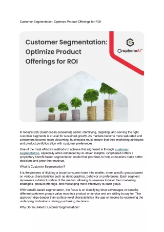 customer segmentation optimize product offerings