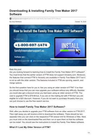 Downloading amp Installing Family Tree Maker 2017 Software