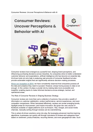 consumer reviews uncover perceptions behavior