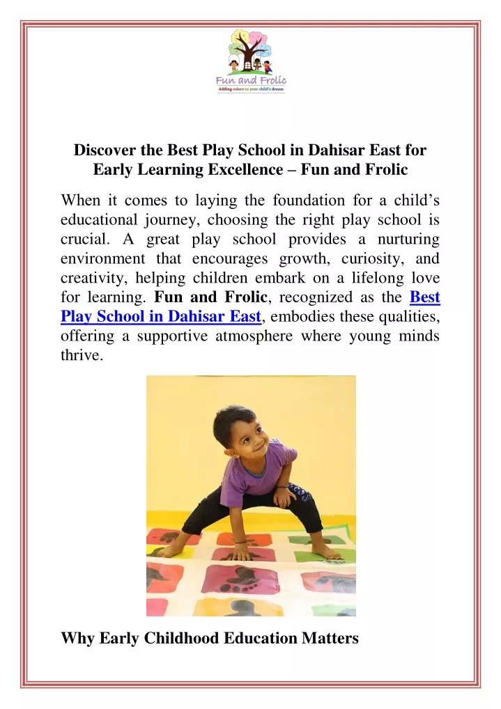 discover the best play school in dahisar east