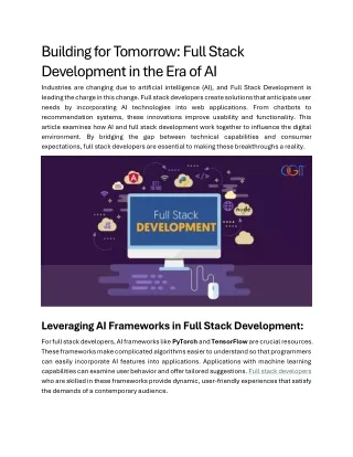 building for tomorrow full stack development