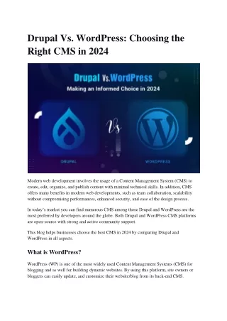 drupal vs wordpress choosing the right cms in 2024