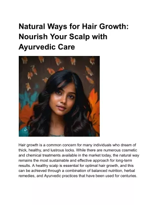 natural ways for hair growth nourish your scalp