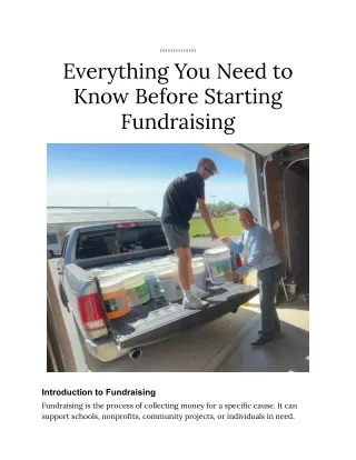 Everything You Need to Know Before Starting Fundraising