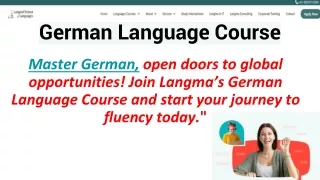 German Language Courses in South Delhi