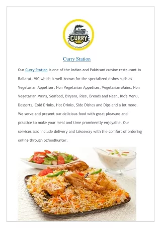 Curry Station - Menu| Ballarat - Order Now!