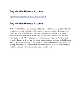 Buy Verified Binance Account