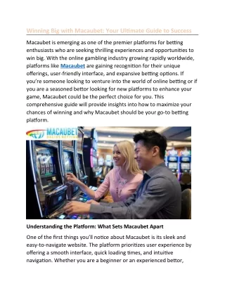 winning big with macaubet your ultimate guide
