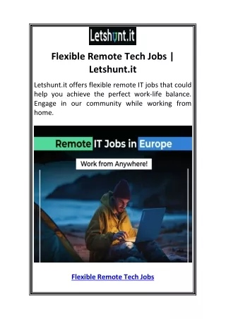 Flexible Remote Tech Jobs  Letshunt.it