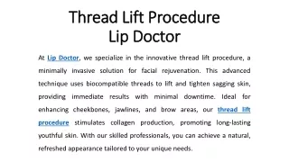 Thread Lift Procedure