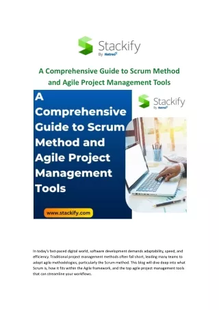 A Comprehensive Guide to Scrum Method and Agile Project Management Tools