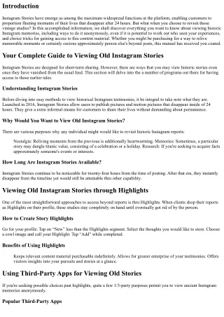 Your Complete Guide to Viewing Old Instagram Stories