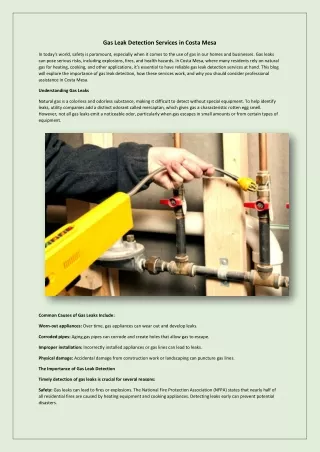 Gas Leak Detection Services in Costa Mesa | Parzival Plumbing