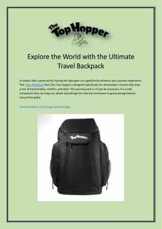 Explore the World with the Ultimate Travel Backpack