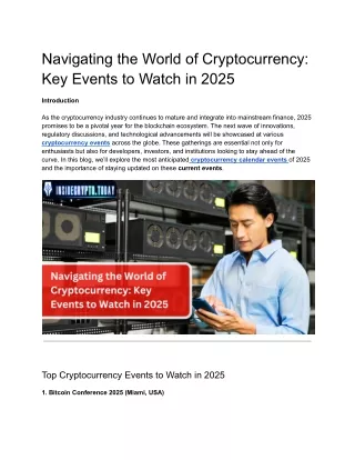 Navigating the World of Cryptocurrency_ Key Events to Watch in 2025