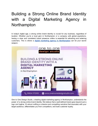 Building a Strong Online Brand Identity with a Digital Marketing Agency in Northampton