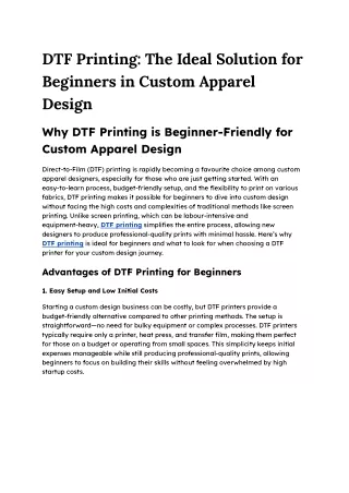 dtf printing the ideal solution for beginners
