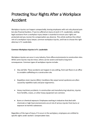 protecting your rights after a workplace