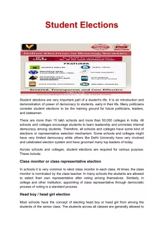 Elections in College, Hostel, Alumni, Using Right2Vote Platform