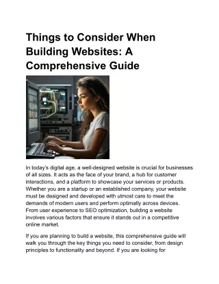 things to consider when building websites