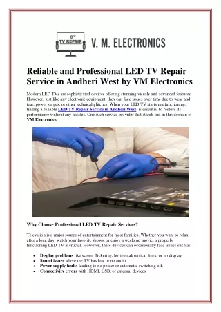 Reliable and Professional LED TV Repair Service in Andheri West by VM Electronic