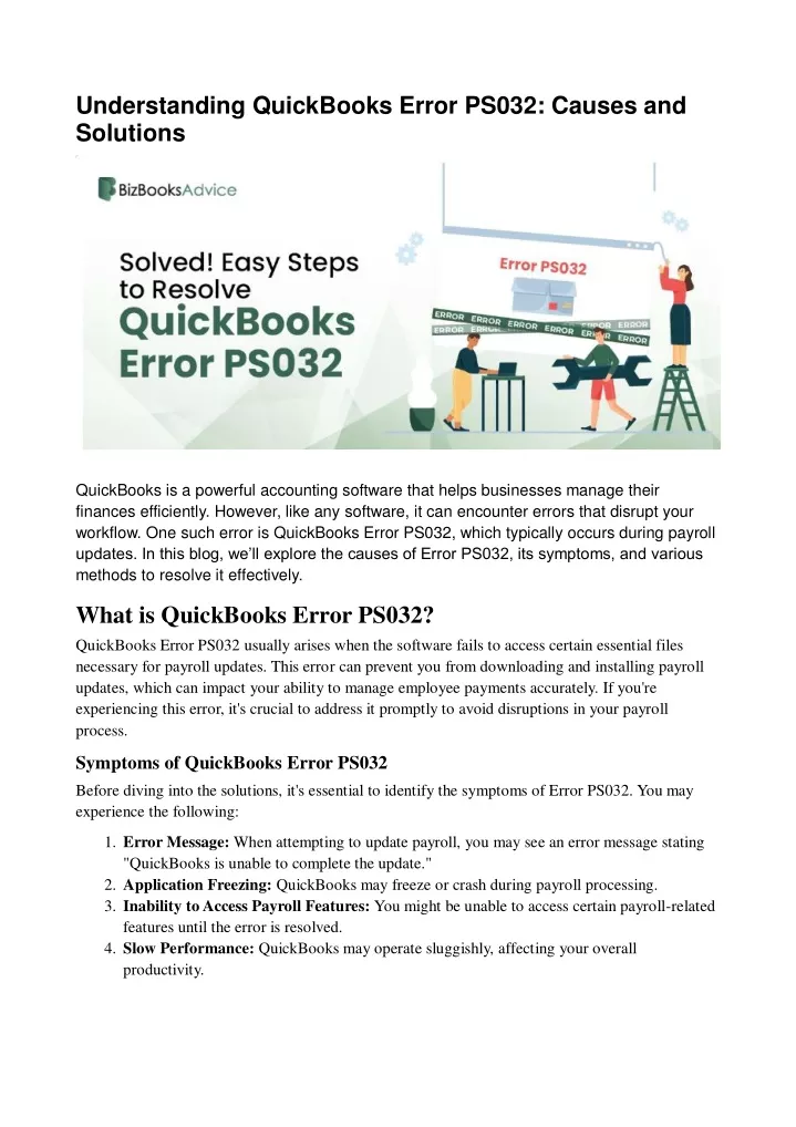 understanding quickbooks error ps032 causes