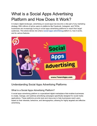 what is a social apps advertising platform