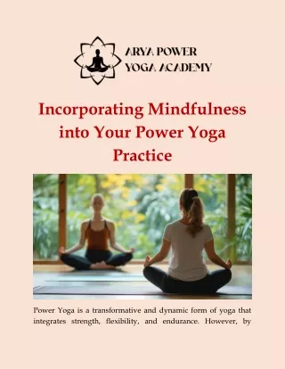 incorporating mindfulness into your power yoga