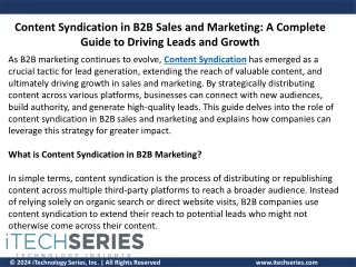 Content Syndication in B2B Sales and Marketing: A Complete Guide to Driving Lead