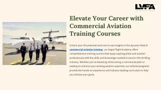Elevate Your Career with Commercial Aviation Training Courses
