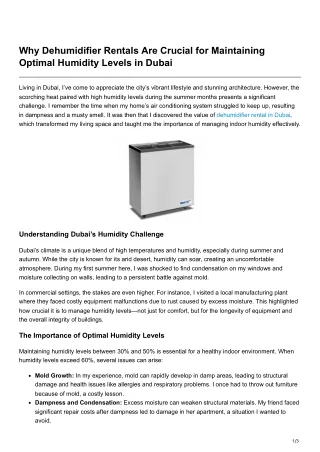 why dehumidifier rentals are crucial