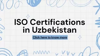 ISO Certifications in Uzbekistan