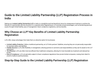 Limited Liability Partnership (LLP) Registration Process