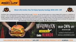 Halloween Week Special Offer on Selected Products by Bison Life