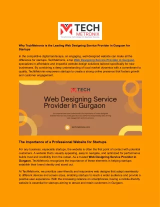 TechMetronix -Web Designing Service Provider in Gurgaon